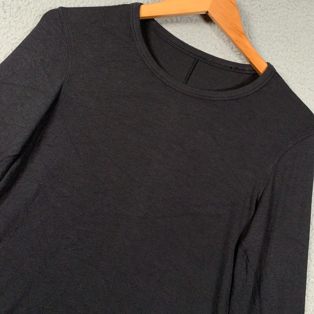 Lululemon Love Long Sleeve Shirt Women's Small Black Ribbed Crew Active Yoga Top